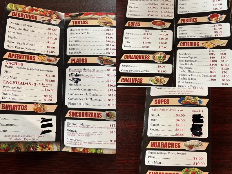 Villa Cafe Menu