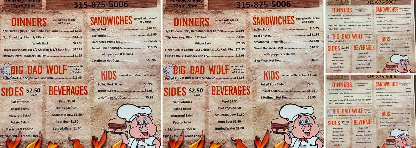 Lee's Barbeque Pit Menu