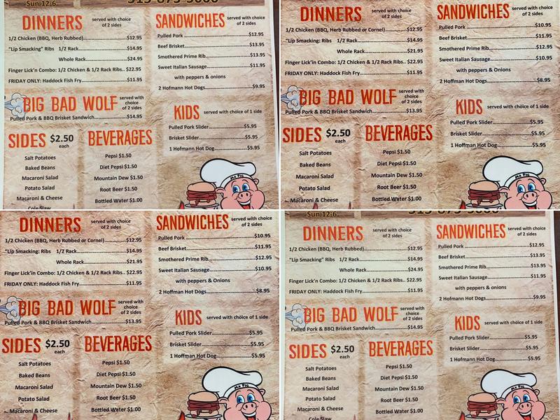 Lee's Barbeque Pit Menu