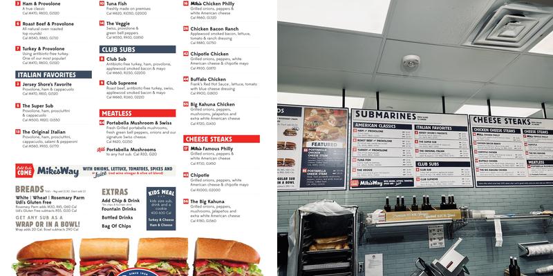 Jersey Mike's Subs Menu