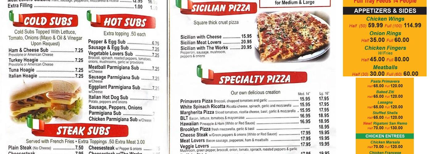 Perfetto's Pizza 2 Burlington Menu