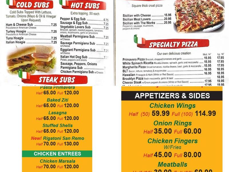 Perfetto's Pizza 2 Burlington Menu
