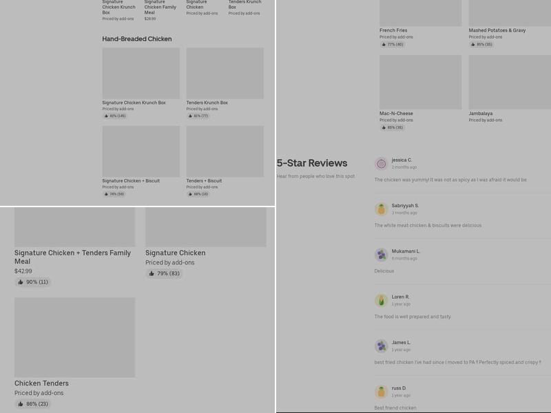 Krispy Krunchy Chicken Menu