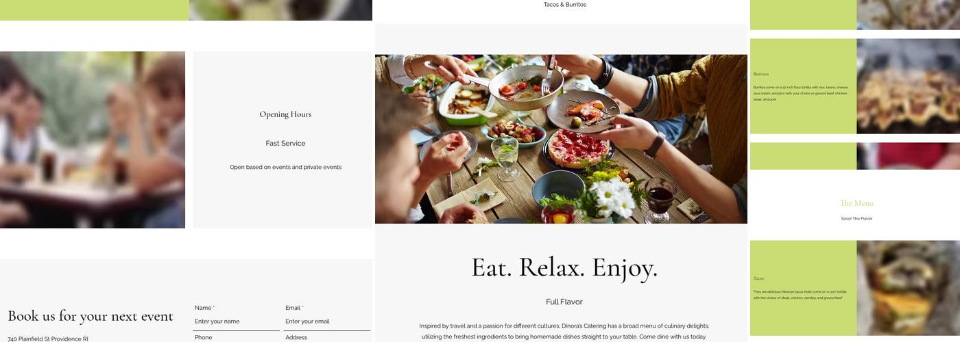 Dinora's catering Menu