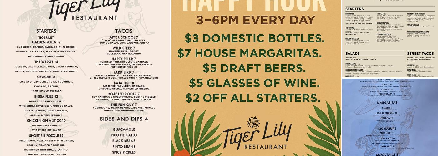 Tiger Lily Menu