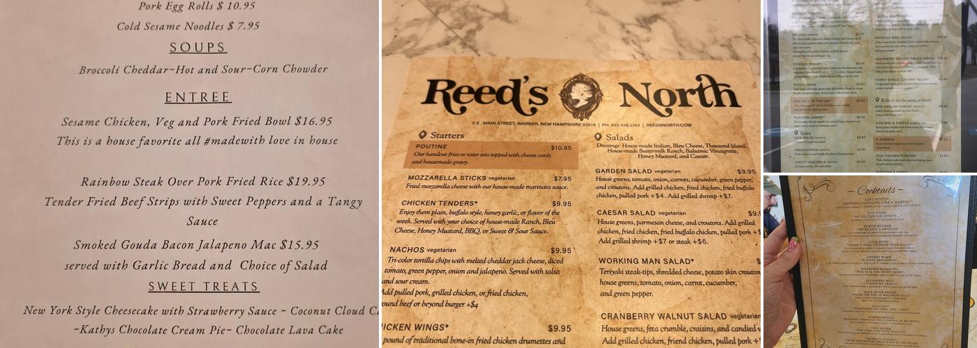 Reed's North Menu