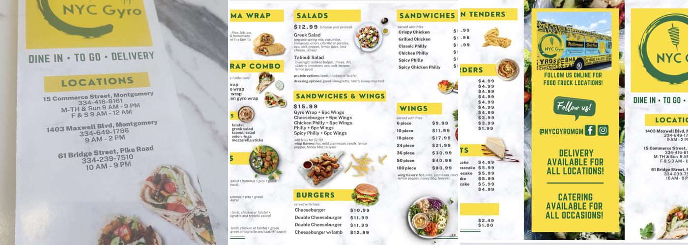 NYC Gyro Menu