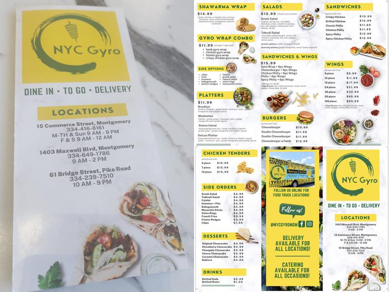 NYC Gyro Menu