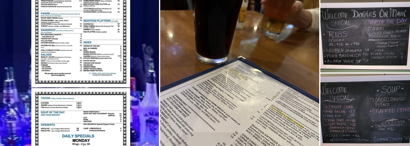 Donna's on Main Menu