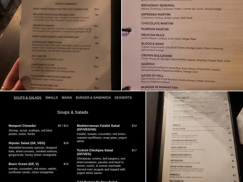 The Copper Crow Menu