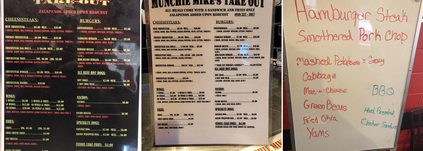MUNCHIE MIKES Menu