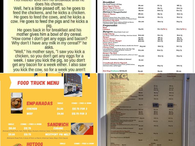 Hero's New York Griddle Menu