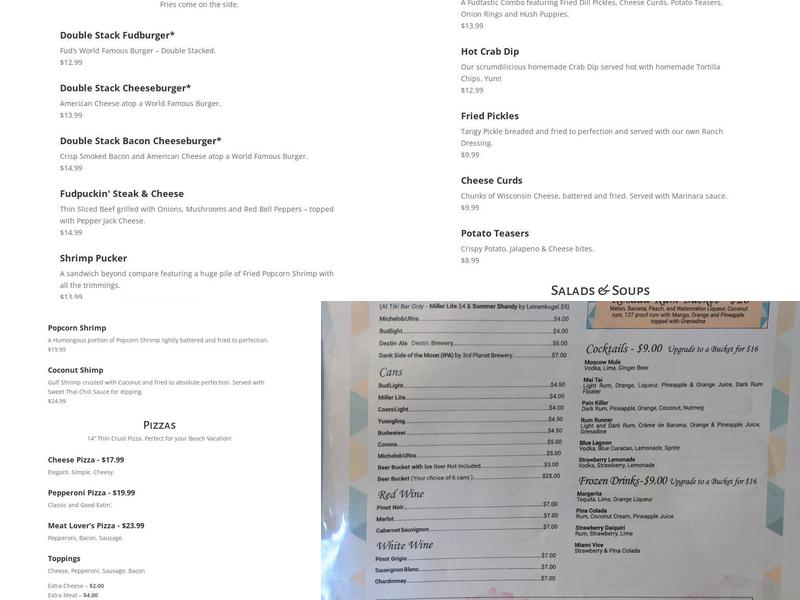 Pelican’s Roost Menu