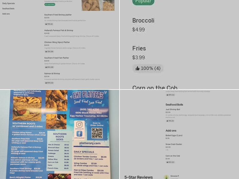 Platters Seafood & Soul Food Menu