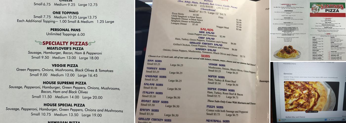 Santino's Pizza, Aynor, SC Menu