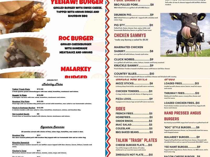 Malarkey’s Menu