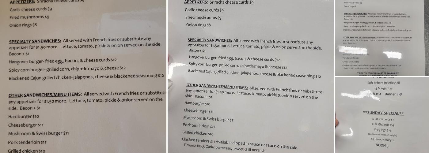 BEER HERE BAR & GRILL Menu