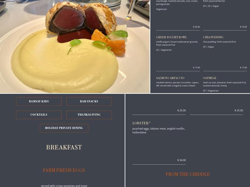 Ramsay's Kitchen Menu