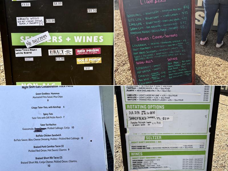 Night Shift Esplanade Menu