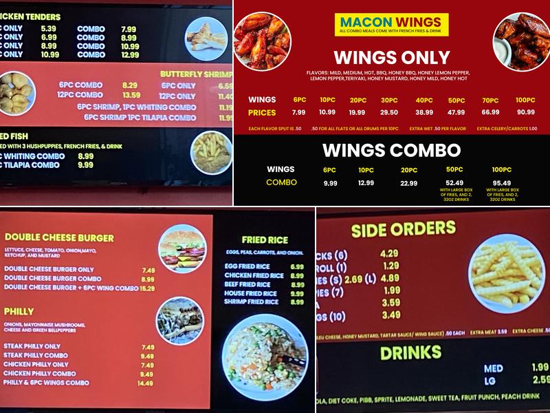 Macon Wings Menu