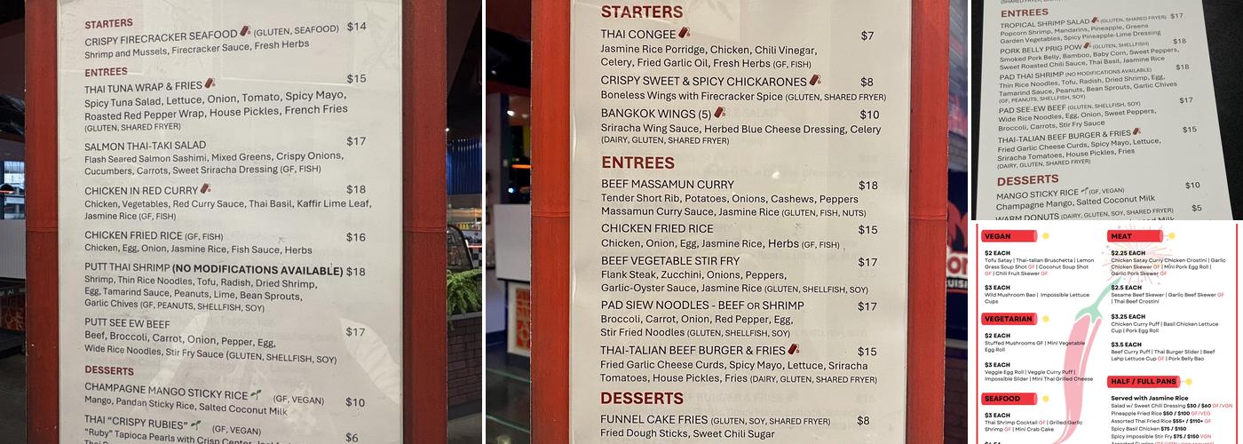 Firecracker Thai Kitchen Menu