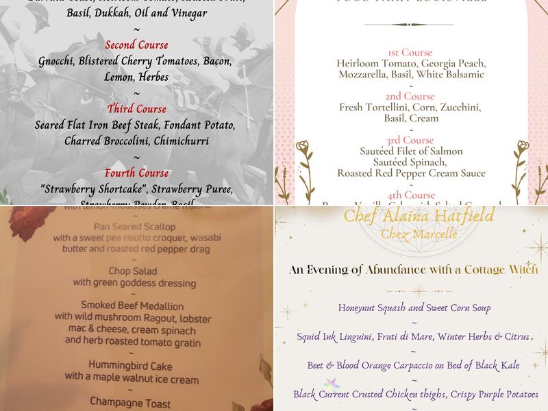 The Chef's Table Menu