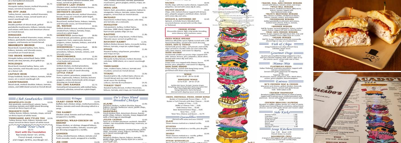 Macado's Menu