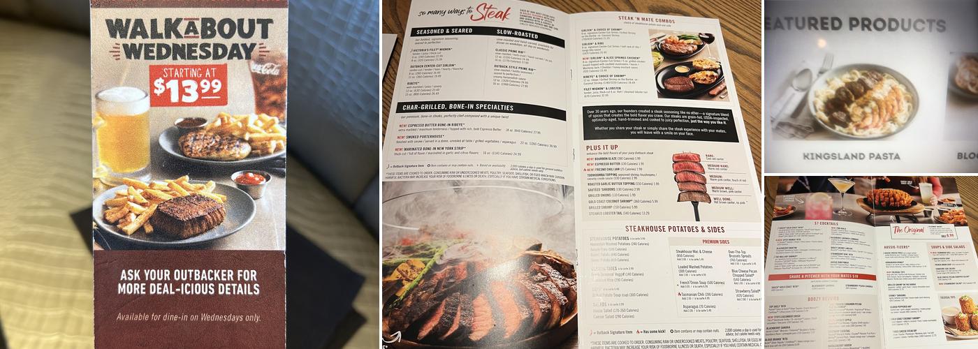 Outback Steakhouse Menu