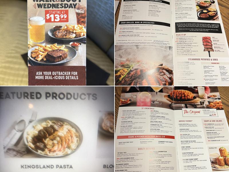Outback Steakhouse Menu