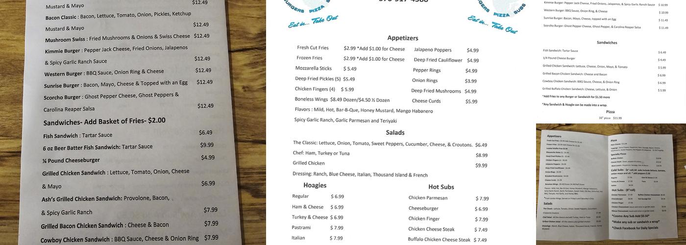 Free Fallin' Grille Menu