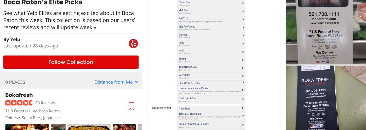 Bokafresh Menu