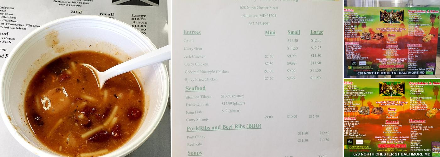 Fireside Cuisine Menu