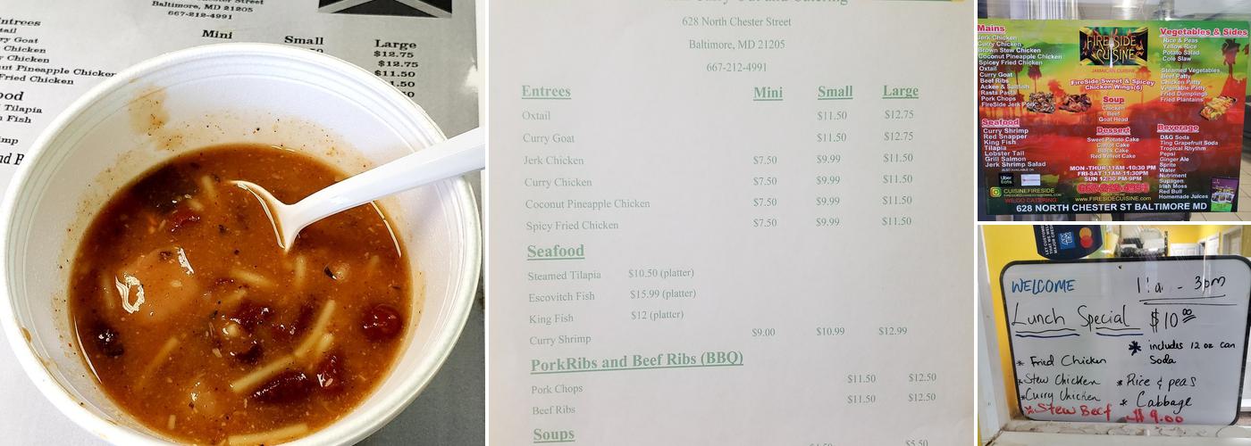 Fireside Cuisine Menu