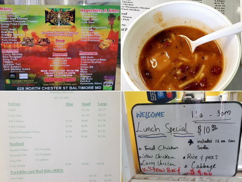 Fireside Cuisine Menu