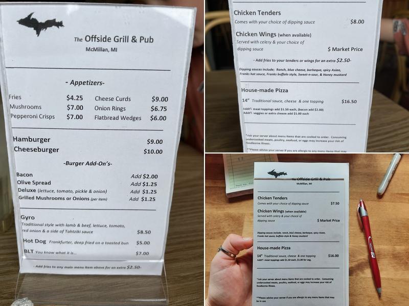 The Offside Grill & Pub Menu