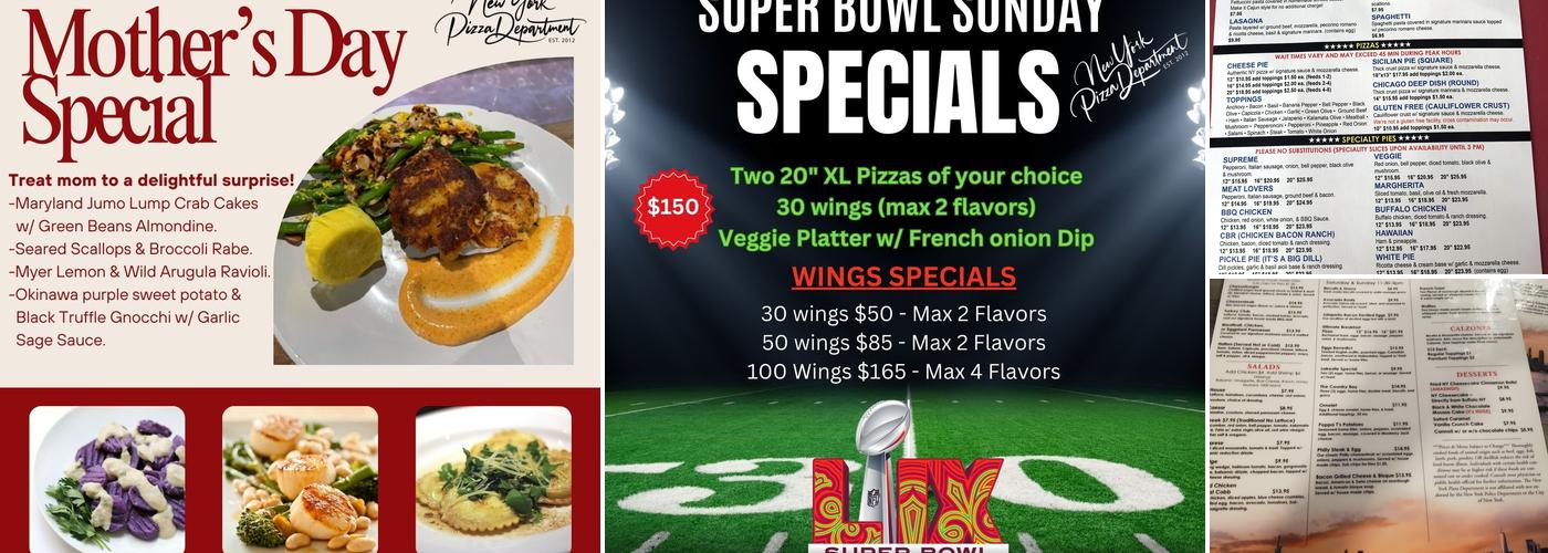 New York Pizza Department Menu