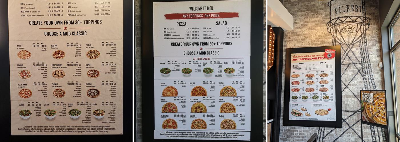 MOD Pizza Menu