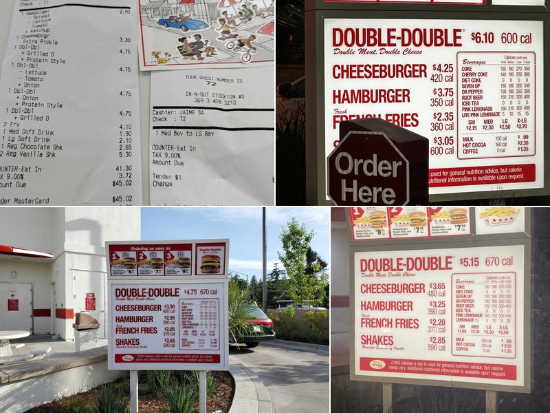 In-N-Out Burger Menu