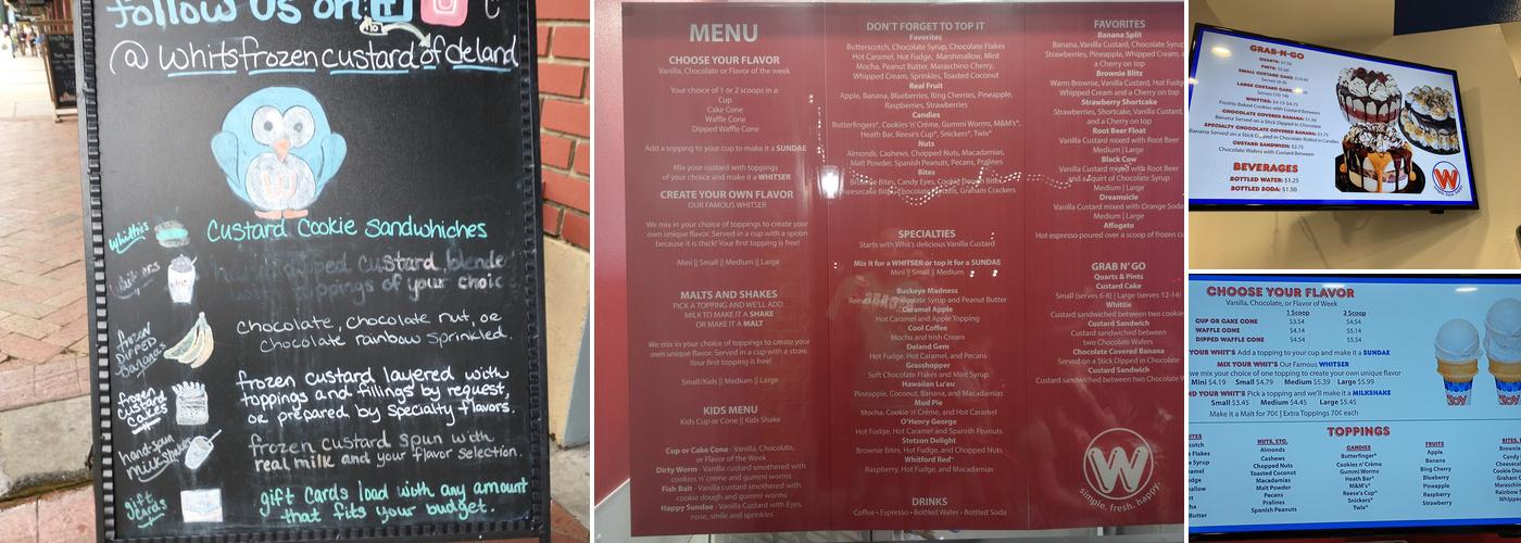 Whit's Frozen Custard Menu