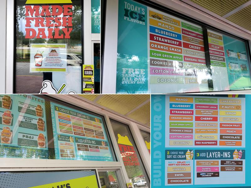 Jeremiah's Italian Ice Menu