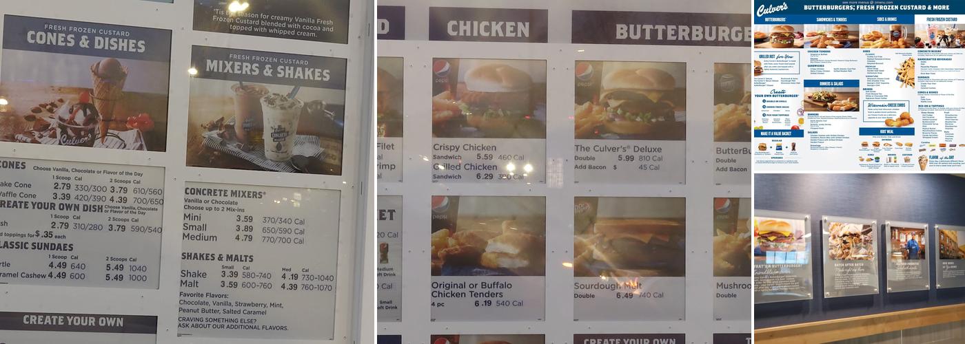 Culver’s Menu