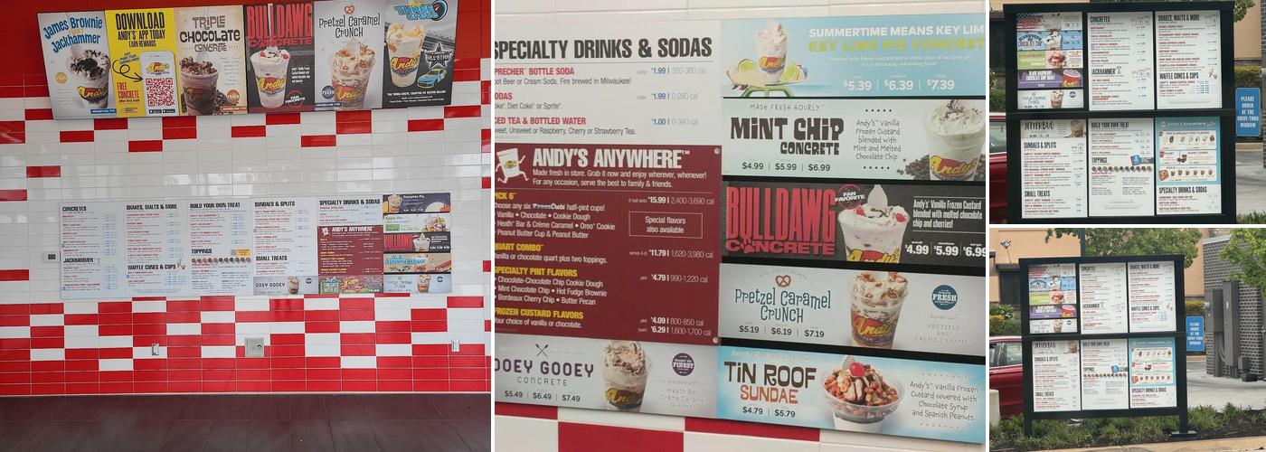 Andy's Frozen Custard Menu