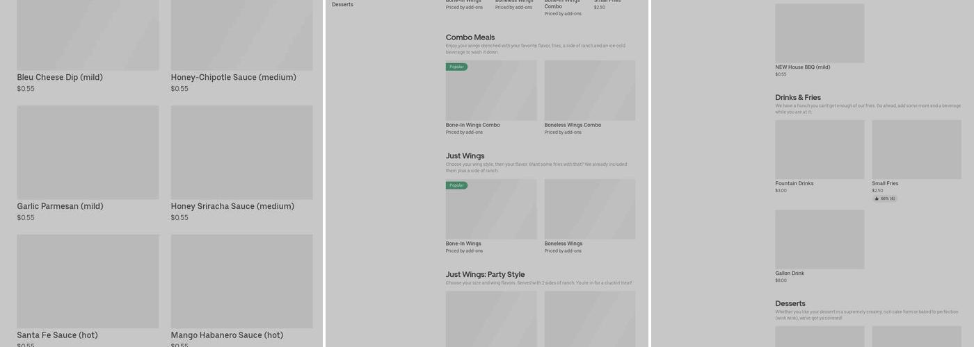 It's Just Wings Menu