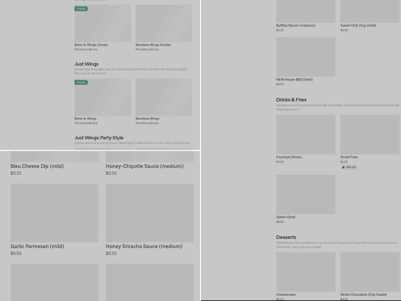 It's Just Wings Menu