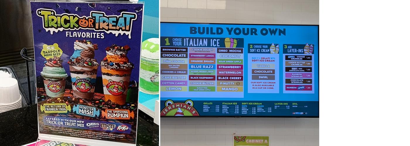Jeremiah's Italian Ice Menu