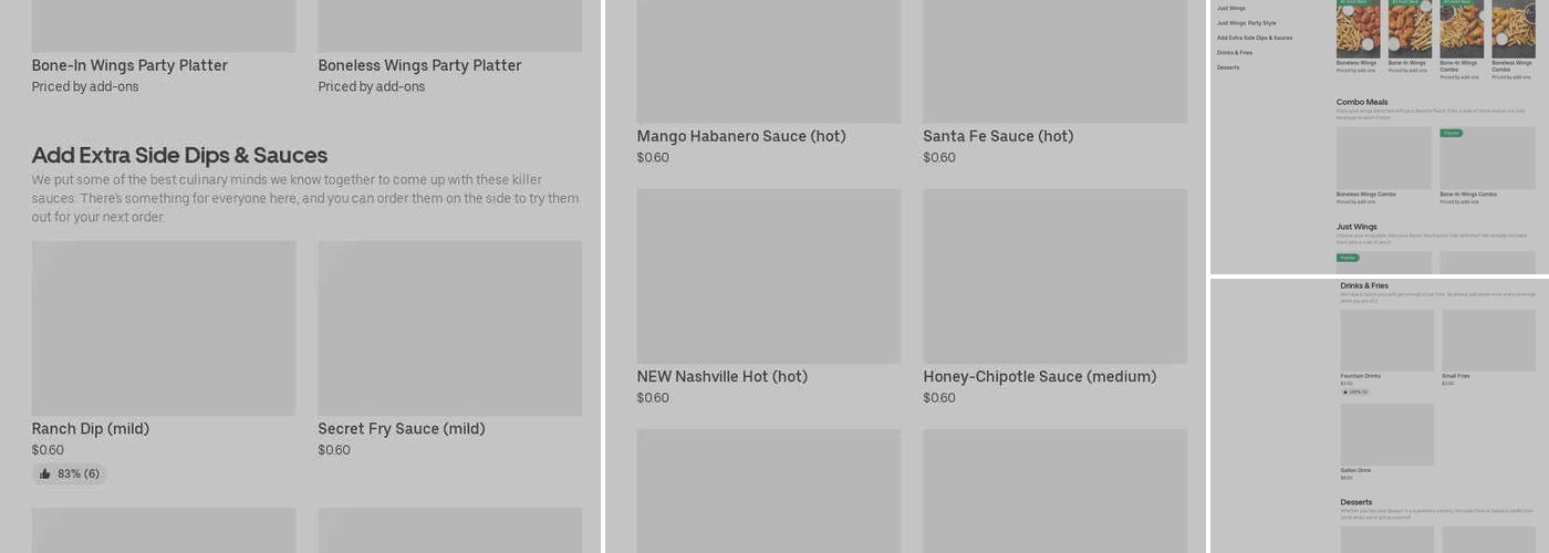 It's Just Wings Menu