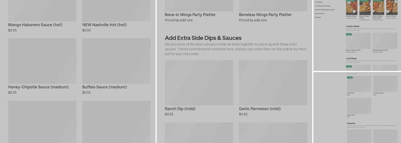 It's Just Wings Menu