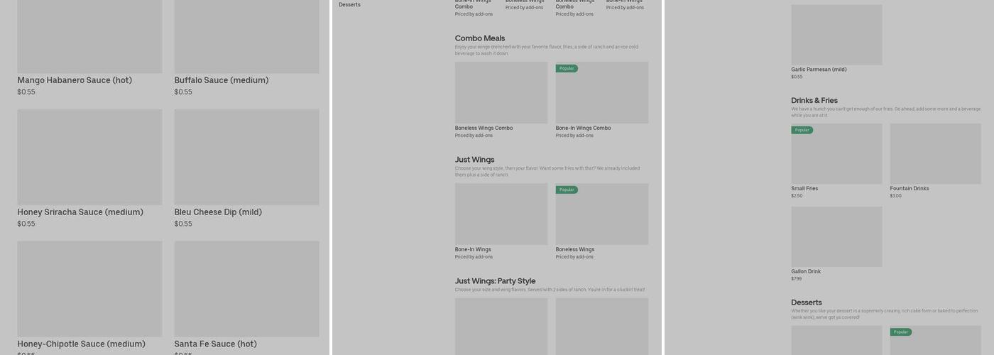 It's Just Wings Menu