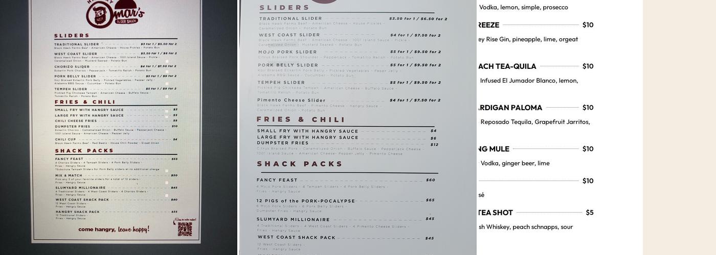 Covington Yard Menu