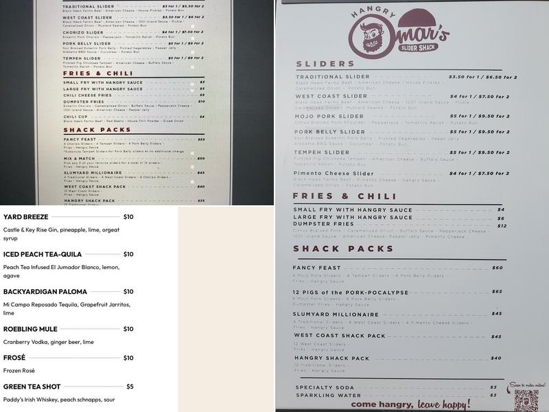 Covington Yard Menu